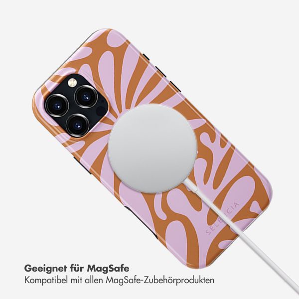 Selencia Vivid Tough Back Cover MagSafe für das Apple iPhone 16 Pro Max - Modern Bloom Pink