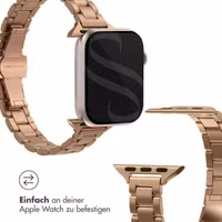 Selencia Slim Stahlgliederarmband für das  Apple Watch Series 1 t/m 9 / SE (38/40/41 mm) | Series 10 / 11 (42 mm) - Rosé gold