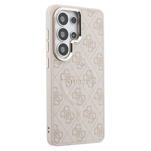 Guess 4G Leather Back Cover mit MagSafe Samsung Galaxy S26 Ultra - Gold Edge - Pink