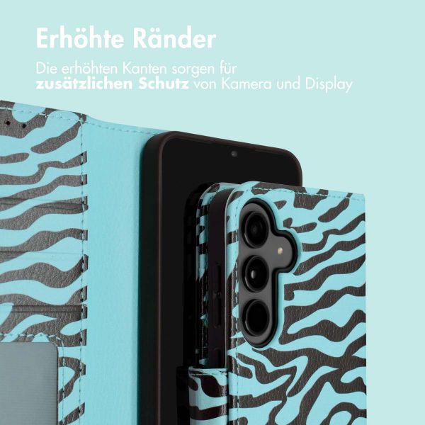 imoshion Design Klapphülle Samsung Galaxy S24 - Black Blue Stripes