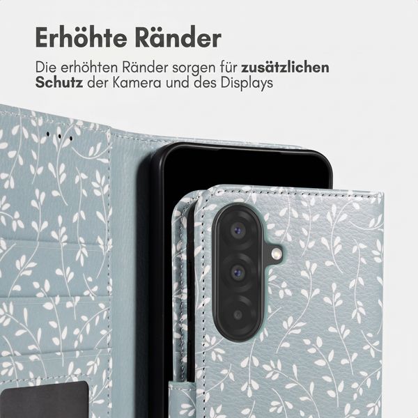 imoshion Design Klapphülle Samsung Galaxy A37 (5G) - Smoke Green Flowers