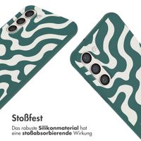 imoshion SilikonHülle design mit Band Samsung Galaxy S23 Plus - Petrol Green Groovy