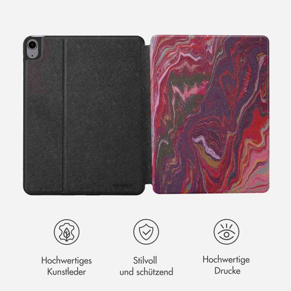 Selencia Vivid Klapphülle Apple iPad Air 11 Zoll (2025) M3 / (2024) M2 / Air 5 (2022) / Air 4 (2020) - Marble Plum