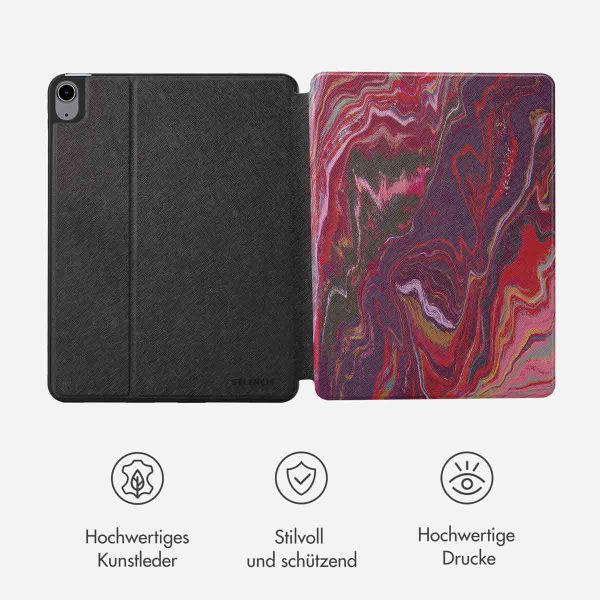 Selencia Vivid Klapphülle für das iPad Air 11 Zoll (2024) M2 / Air 5 (2022) / Air 4 (2020) - Marble Plum