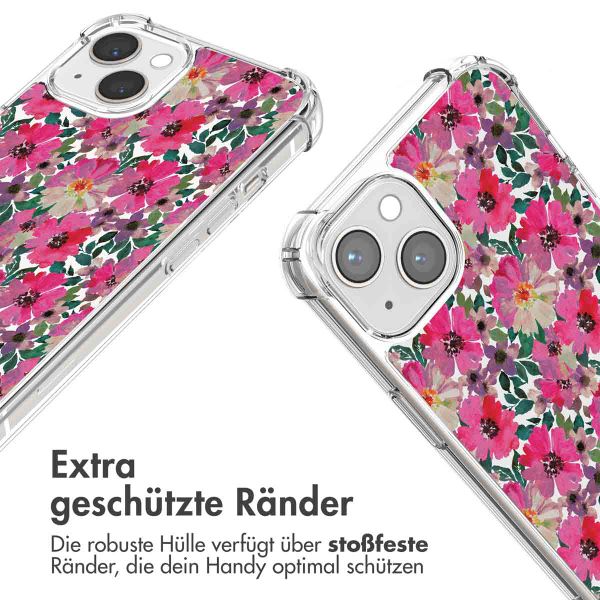 imoshion Design Hülle mit Band Apple iPhone 14 - Flower Water