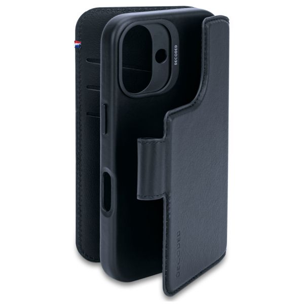 Decoded 2 in 1 Leather Klapphülle MagSafe Apple iPhone 16 - Navy