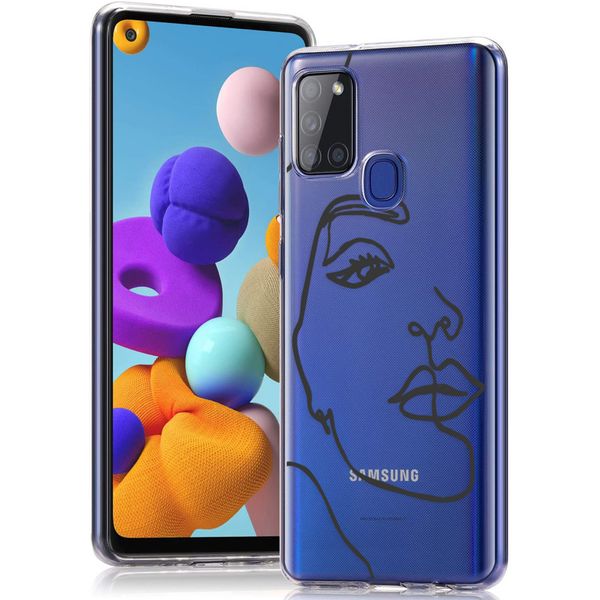 imoshion Design Hülle Samsung Galaxy A21s - Abstraktes Gesicht