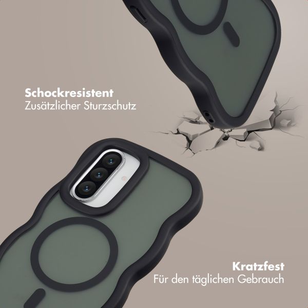 Selencia Wavy Backcover mit MagSafe Samsung Galaxy A36 / A56 - Schwarz