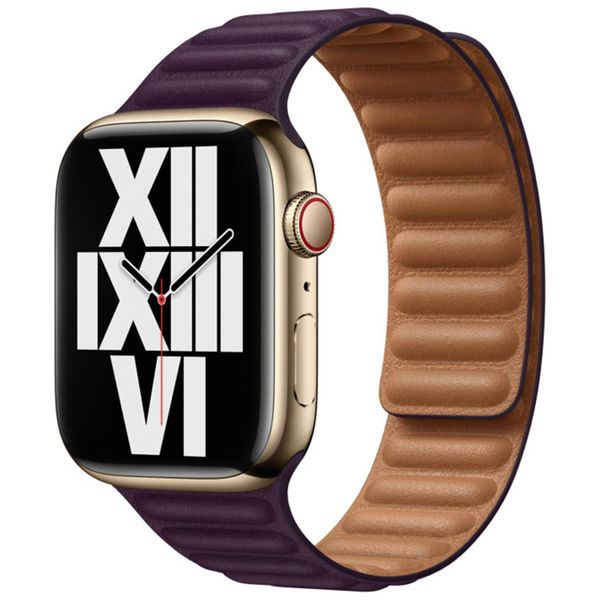 Apple Leather Link für die Apple Watch Series 1-9 / SE - 38/40/41 mm / Series 10 - 42 mm - Größe S/M - Dark Cherry