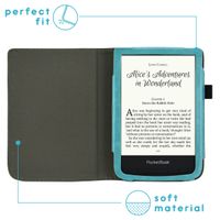 imoshion Vegan Leather Klapphülle Pocketbook Touch Lux 5 / HD 3 / Basic Lux 4 / Vivlio Lux 5 - Hellblau