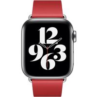 Apple Leather Band Modern Buckle für die Apple Watch Series 1 bis 9 / SE (38/40/41 mm) | Series 10 (42 mm) - Größe M - Scarlet Red