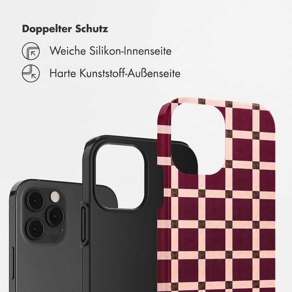 Selencia Vivid Back Cover Apple iPhone 12 (Pro) - Check This Burgundy