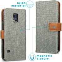 imoshion Luxuriöse Canvas-Klapphülle Samsung Galaxy S5 (Plus) / Neo