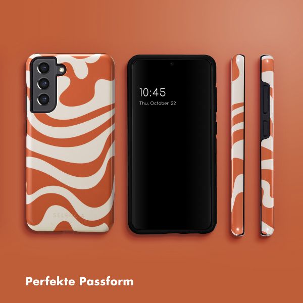 Selencia Vivid Tough Back Cover für das Samsung Galaxy S21 FE - Dream Swirl Orange