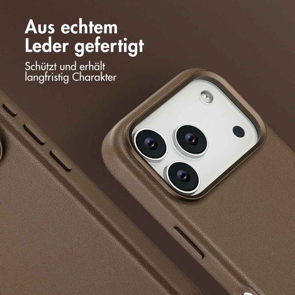 Accezz MagSafe Leather Backcover Apple iPhone 17 Pro - Kaffeebraun