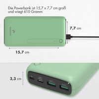 imoshion Powerbank - 27.000 mAh - Schnelles Aufladen und Power Delivery - Grün