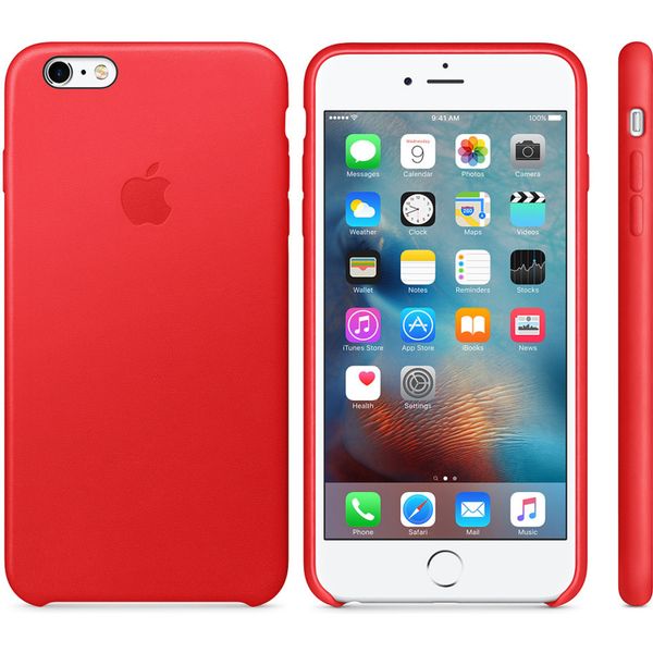 Apple Leder-Case Rot für das Apple iPhone 6(s) Plus
