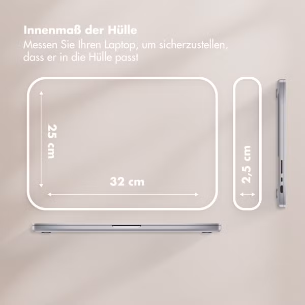 Selencia Puffy Laptop Hülle 13-14 Zoll - Laptop Sleeve - Beige