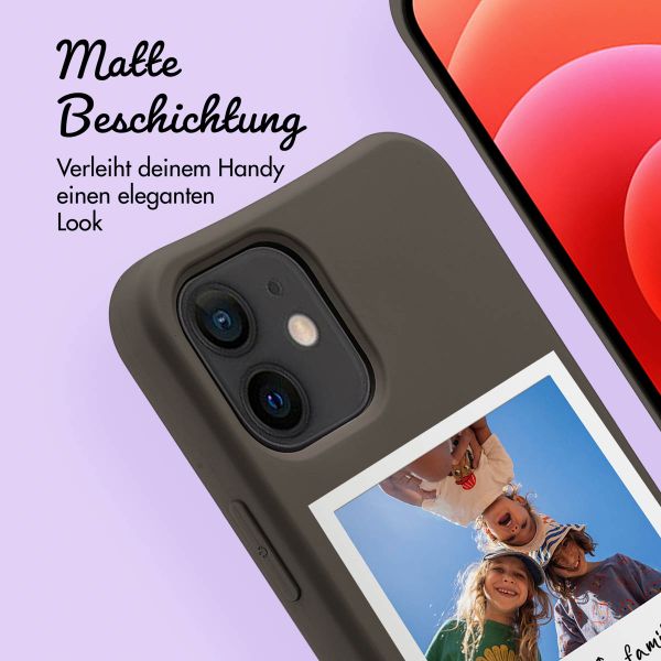 Personalisierte Color Backcover MagSafe mit abtrennbarem Band und Polaroid für iPhone 12 Pro - Black Coffee