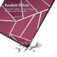 imoshion Design Trifold Klapphülle für das iPad 7 (2019) / iPad 8 (2020) / iPad 9 (2021) 10.2 inch - Bordeaux Graphic