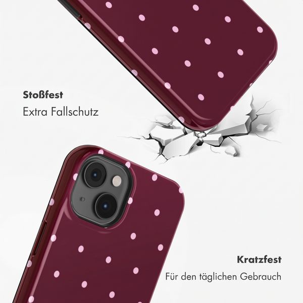 Selencia Vivid Rückabdeckung mit MagSafe Apple iPhone 14 - Happy Dots Burgundy