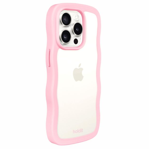 Holdit Wavy Case Apple iPhone 15 Pro - Transparent / Pink