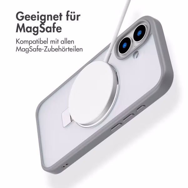 Accezz Ring Stand Backcover mit MagSafe Apple iPhone 16 - Grau
