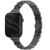 Selencia Jubilee inspiriertes schmales Edelstahlarmband für Apple Watch Series 1 t/m 9 / SE (38/40/41 mm) | Series 10 / 11 (42 mm) - Schwarz
