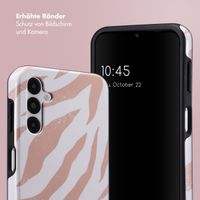 Selencia Vivid Tough Back Cover für das Samsung Galaxy A14 (5G/4G) - Colorful Zebra Old Pink