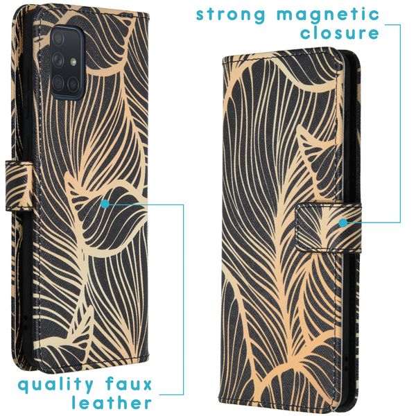 imoshion Design TPU Klapphülle Samsung Galaxy A71 - Golden Leaves