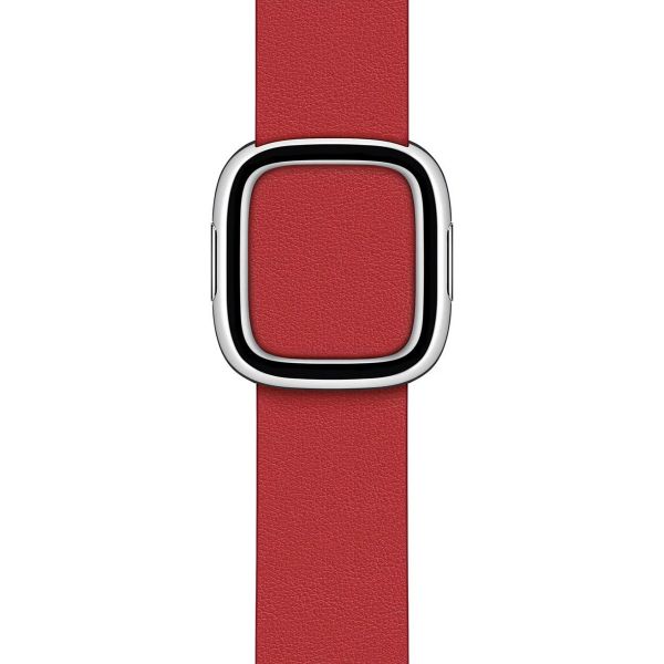 Apple Leather Band Modern Buckle für das  Apple Watch Series 1 t/m 9 / SE (38/40/41 mm) | Series 10 / 11 (42 mm) - Größe S - Scarlet Red
