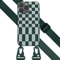 Selencia SilikonHülle design mit abnehmbarem Band Apple iPhone 13 Pro Max - Irregular Check Green