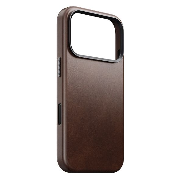 Nomad Traditionelles Horween-Leder Backcover mit MagSafe Apple iPhone 17 Pro - Rustic Brown