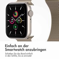 imoshion Mailändische Magnetarmband für die Apple Watch Series 1-10 / SE / Ultra (2) - 42/44/45/46/49 mm - Größe M - Starlight