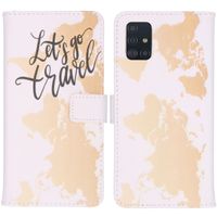 imoshion Design TPU Klapphülle Samsung Galaxy A51 - Let's Go Travel White