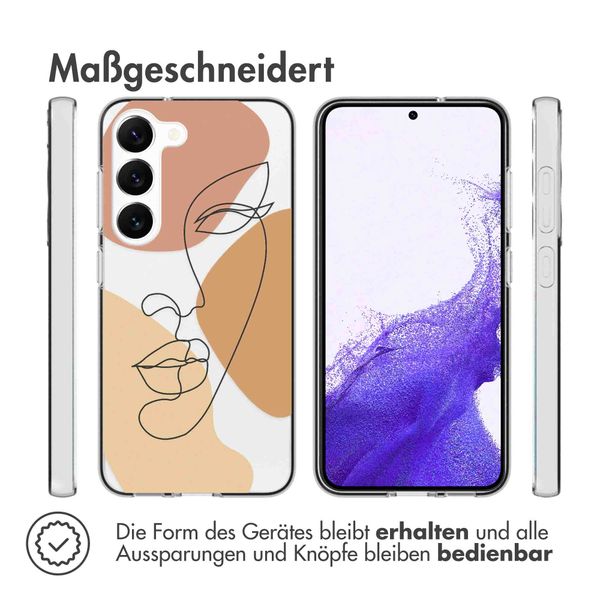 imoshion Design Hülle für das Samsung Galaxy S23 - Line Art Color Face