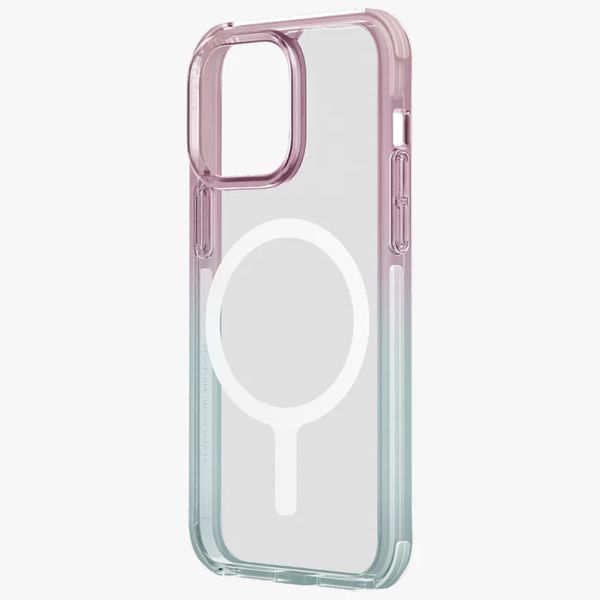 Uniq Combat Duo MagSafe Back Cover für das iPhone 15 - Pastel (Sky Blue/ Powder Pink)