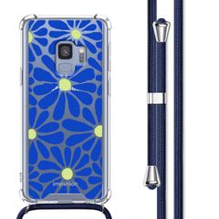 imoshion Design Hülle mit Band Samsung Galaxy S9 - Cobalt Blue Flowers Connect