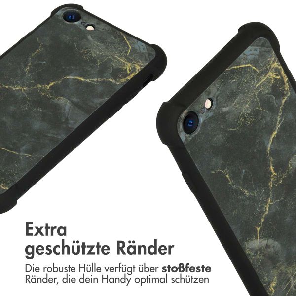 imoshion Design Hülle mit Band für das iPhone SE (2022 / 2020) / 8 / 7 - Black Marble