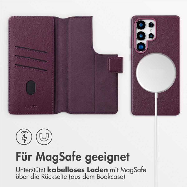 Accezz 2-in-1 Klapphülle aus Leder mit MagSafe für das Samsung Galaxy S25 Ultra - Heath Purple