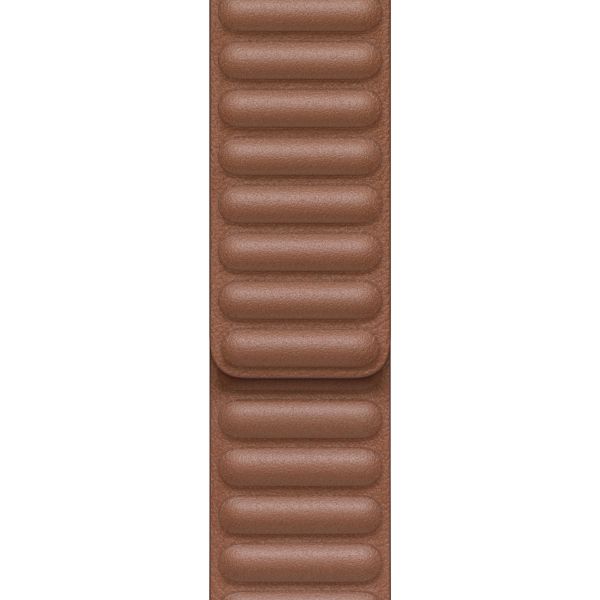 Apple Leather Link Armband für das  Apple Watch Series 1 t/m 9 / SE (38/40/41 mm) | Series 10 / 11 (42 mm) - Größe M/L - Saddle Brown