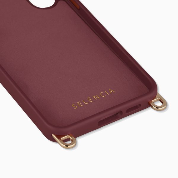 Selencia Rivièra Backcover mit MagSafe mit abnehmbaren Haken Samsung Galaxy S24 FE - Bold Burgundy