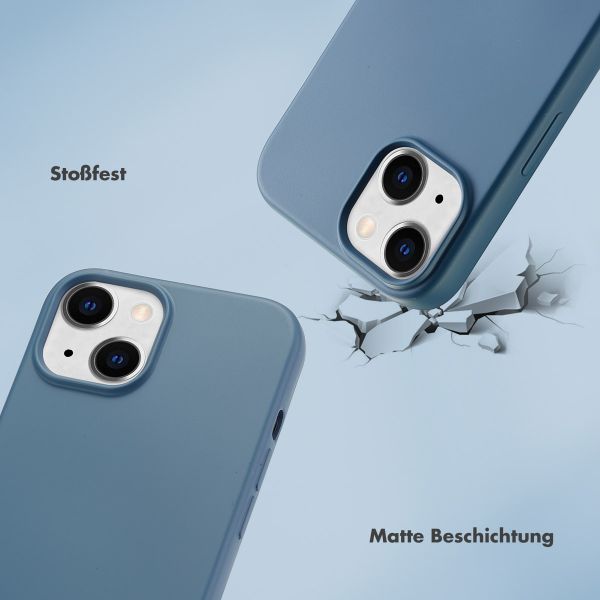 Selencia Back Cover mit luxuriöser Handschlaufe für das iPhone 15 - Blau