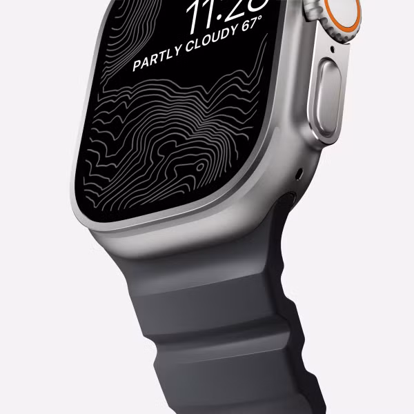 Nomad Rocky Point Armband für das  Apple Watch Series 1 t/m 11 / SE / Ultra (44/45/46/49 mm) - Storm / Titanium