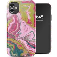 Selencia Vivid Backcover iPhone 11 - Marble Pink