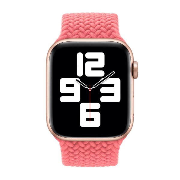 Apple Geflochtenes Solo Loop für das  Apple Watch | 44/45/46/49 mm - Größe 7 - Pink Punch