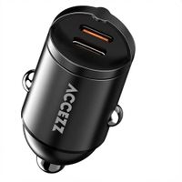 Accezz Autoladegerät | Schnellladegerät mit 2 Ports - 2x USB-C 65 Watt - Schwarz