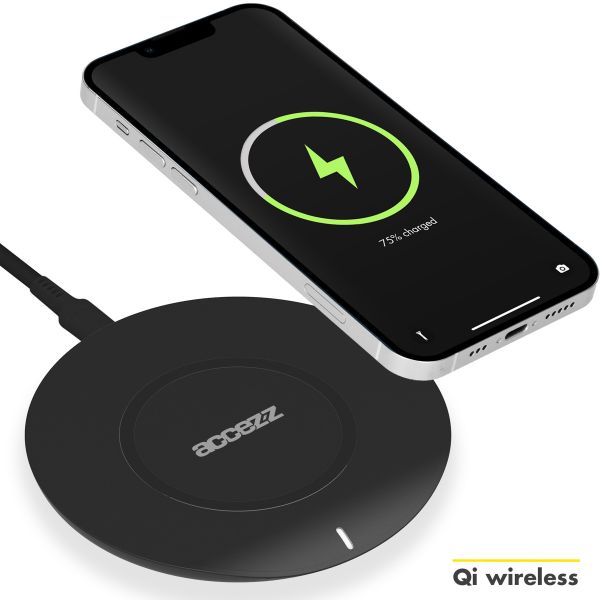 Accezz Qi Soft Touch Wireless Charger für das Samsung Galaxy S20 - Kabelloses Ladegerät - 10 Watt - Schwarz