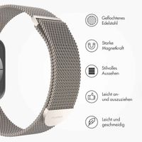 imoshion Magnetisches Milanaise Armband für das  Apple Watch Series 1 - 11 / SE / Ultra (44/45/46/49 mm) - Größe M - Starlight