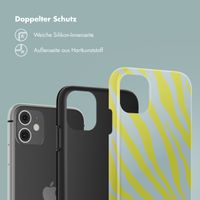 Selencia Vivid Backcover iPhone 11 - Zebra Winter Sky Titanium Yellow